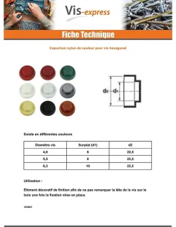 Capuchon plastique Vis Diamètre 6.3 Surplat 10 RAL6028 - 100 pièces-Vis Express Best