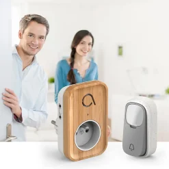 Carillon sans fil sans pile branchement sur prise 230 V technologie Kinétic Bamboo Plug - - 102513^Avidsen New