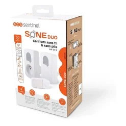 Carillons - - SONE DUO - Sans fil et sans pile - Lot de 2 - Portée 150+50 metres - Auto-alimenté^SCS Sentinel Hot