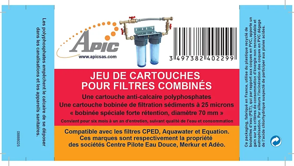 Cartouche 1x anticalcaire + 1 x 25 microns^Apic