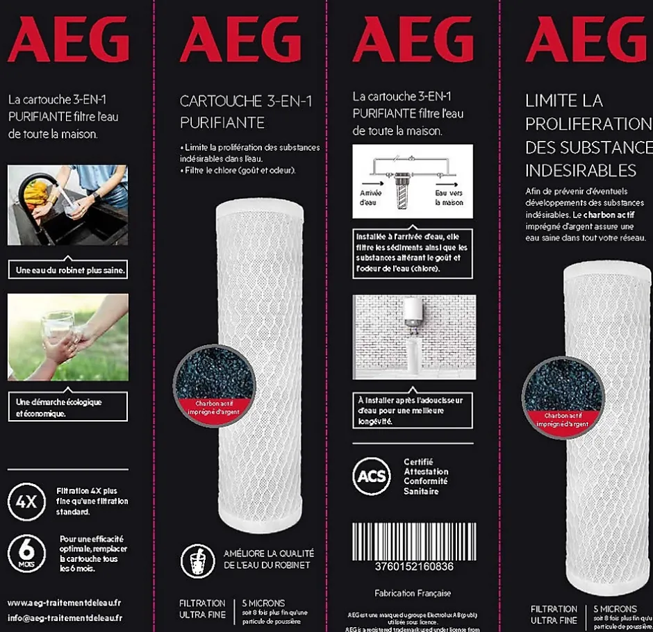 Cartouche de charbon actif 3 en 1 Purifiante-AEG