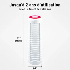 Cartouche filtrante lavable 9''3/4 en polyamide filtre à eau sous évier - 250 µm-Sinea Discount