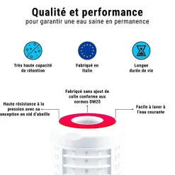 Cartouche filtrante lavable 9''3/4 en polyamide filtre à eau sous évier - 250 µm-Sinea Discount