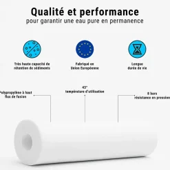 Cartouches anti-sédiments 9' 3/4 lot de 6 filtre à eau sous évier - 50 µm^Sinea New