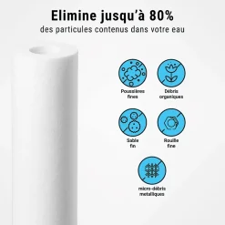 Cartouches anti-sédiments 9' 3/4 lot de 5 filtre à eau sous évier - 20 µm-Sinea Best