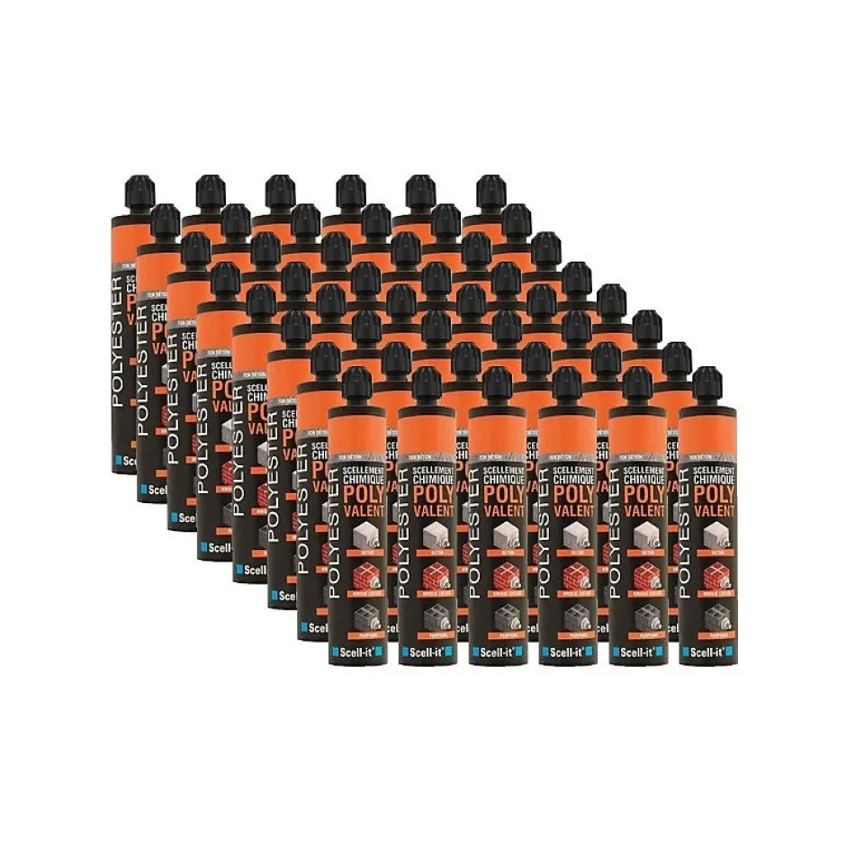 Cartouches scellement chimique ton gris béton Polyvalent F 300ml-Scell-It Sale