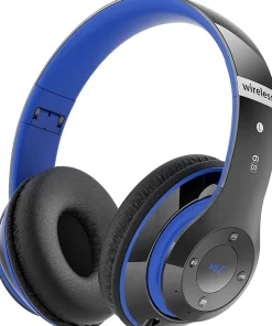 Casque Bluetooth sans Fil 40 Heures avec Microphone HD Intégré bleu noir^Vendos85 Discount