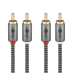 Câble audio 2 RCA mâles gold 1 mètre-Goobay Best