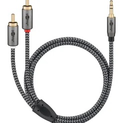 Câble audio Jack 3.5 - 2 RCA mâles 1 m-Goobay