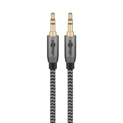 Câble audio Jack 3.5mm gold noir 1 mètre-Goobay