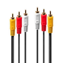 Câble audio vidéo 3 x RCA 2 mètres-Lindy Outlet