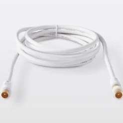 Câble coaxial Mâle / Femelle + adaptateur Mâle / Mâle blanc Or, 3 m-Blyss New
