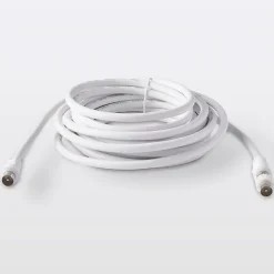 Câble coaxial Mâle / Femelle + adaptateur Mâle / Mâle blanc , 5 m-Blyss Clearance