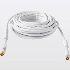 Câble coaxial Mâle / Femelle + adaptateur Mâle / Mâle blanc Or, 10 m-Blyss Hot