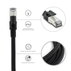 Câble Ethernet RJ45 CAT 8 mâle/mâle tressé - S/FTP 3 m - 395631-Metronic Sale