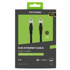 Câble Ethernet RJ45 CAT 8 mâle/mâle tressé - S/FTP 5 m - 395631-Metronic