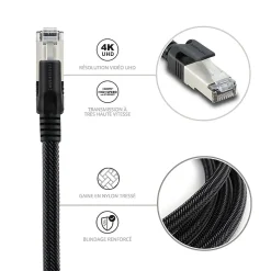 Câble Ethernet RJ45 CAT 8 mâle/mâle tressé - S/FTP 10 m - 395631^Metronic Hot