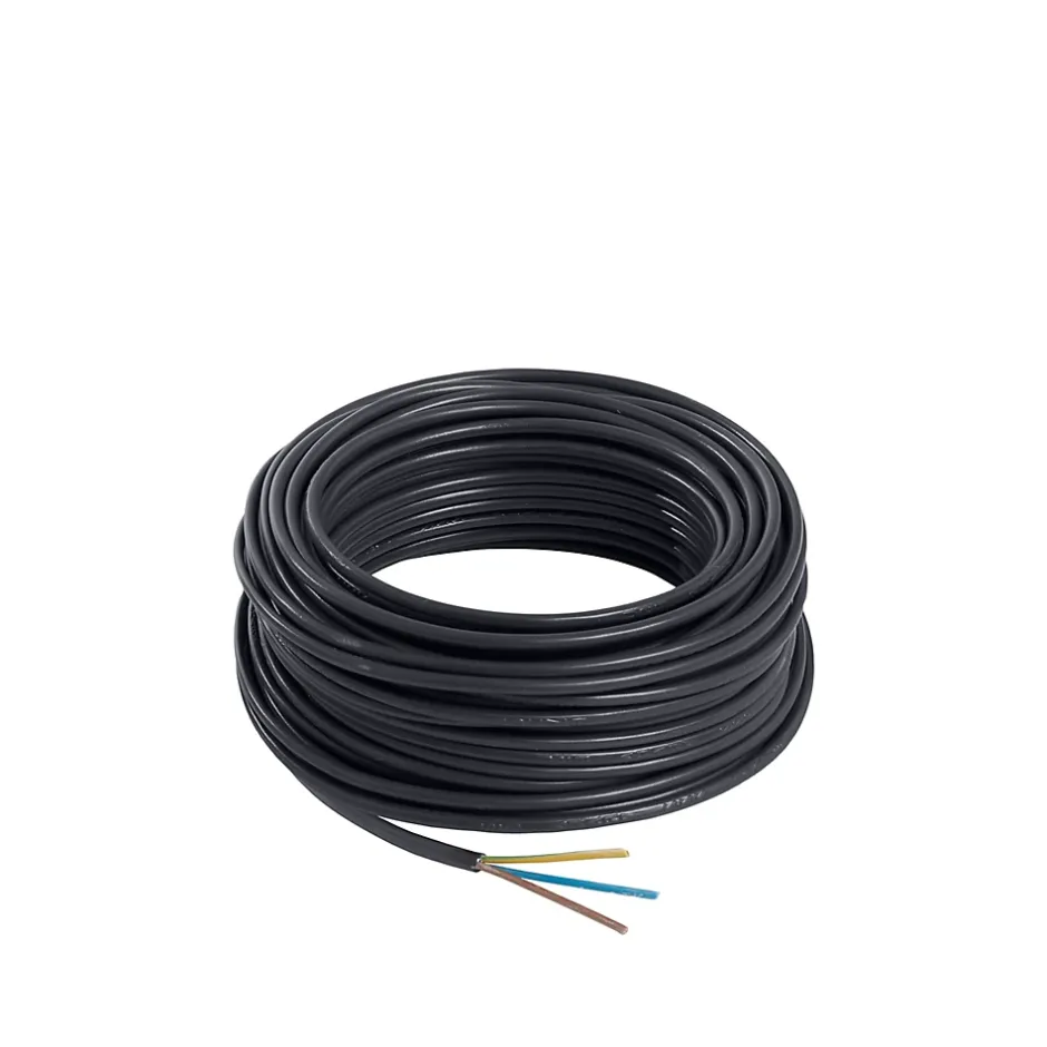 Câble électrique flexible H05VVF 3x1,5 mm² Noir - 25 m^Nexans Outlet