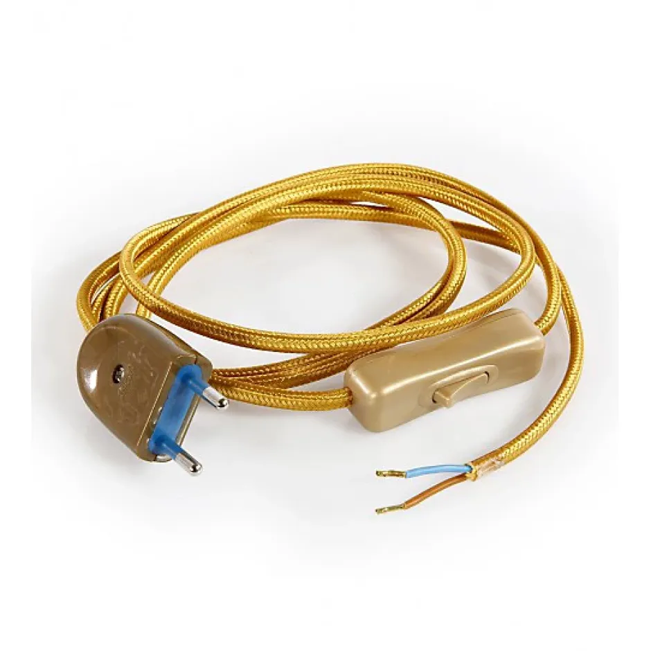Câble Électrique Plat OrPrémonté avec Fiche et InterrupteurPrêt à Installer^Lnd Discount