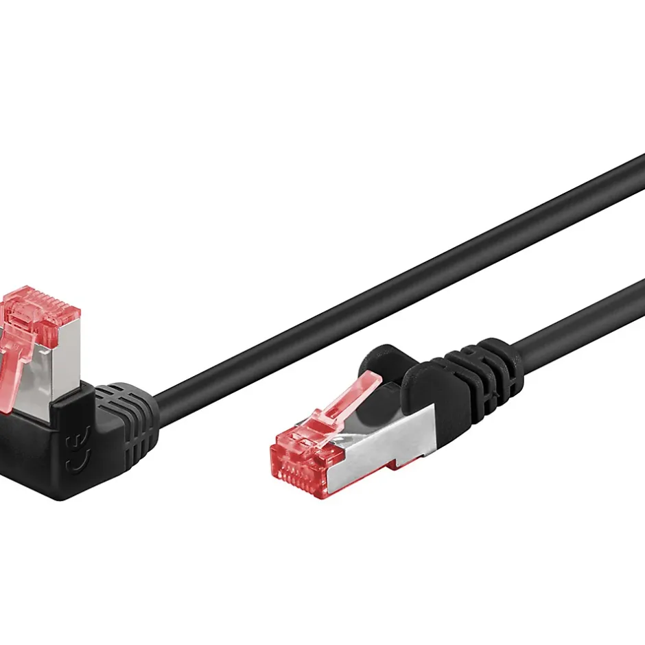 Câble RJ45 Cat6 coudé surblindé 25cm^Goobay Best