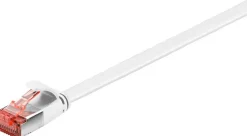Câble RJ45 Cat6 plat blindé blanc 7.50 m-Goobay Clearance