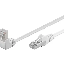 Câble RJ45 Cat5e coudé blindé blanc 3m-Goobay Outlet