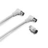 Câble TV coaxial 9,52 mm coudé mâle/fem. + adaptateur 9,52 mm - 338008^Metronic Sale