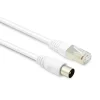 Câble TV coaxial 9,52 mm mâle/RJ45 mâle 5 m - blanc-Metronic Outlet
