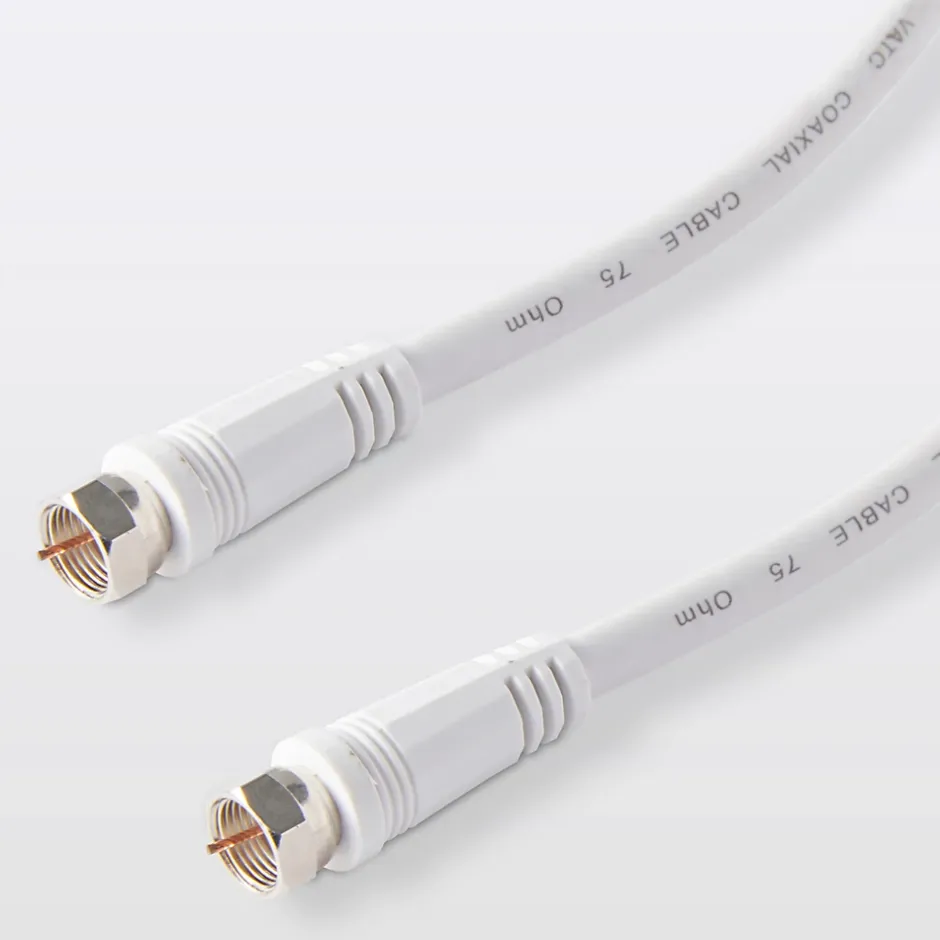 Câble type F 3C2V Mâle / Mâle blanc , 3 m-Blyss