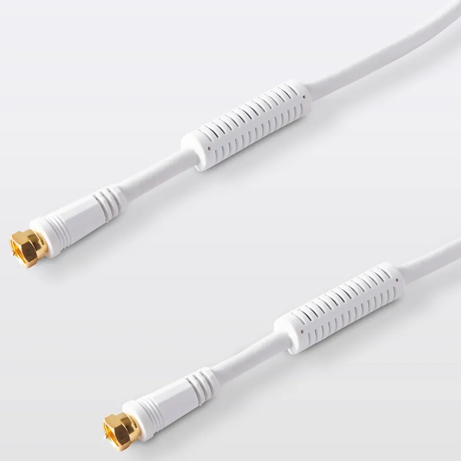 Câble type F Mâle / Mâle blanc Doré, 5 m-Blyss New