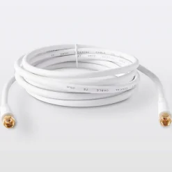 Câble Type F Mâle / Mâle blanc, Doré , 3 m-Blyss Sale