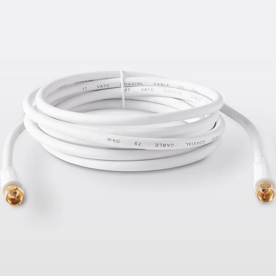 Câble Type F Mâle / Mâle blanc, Doré , 3 m-Blyss Sale