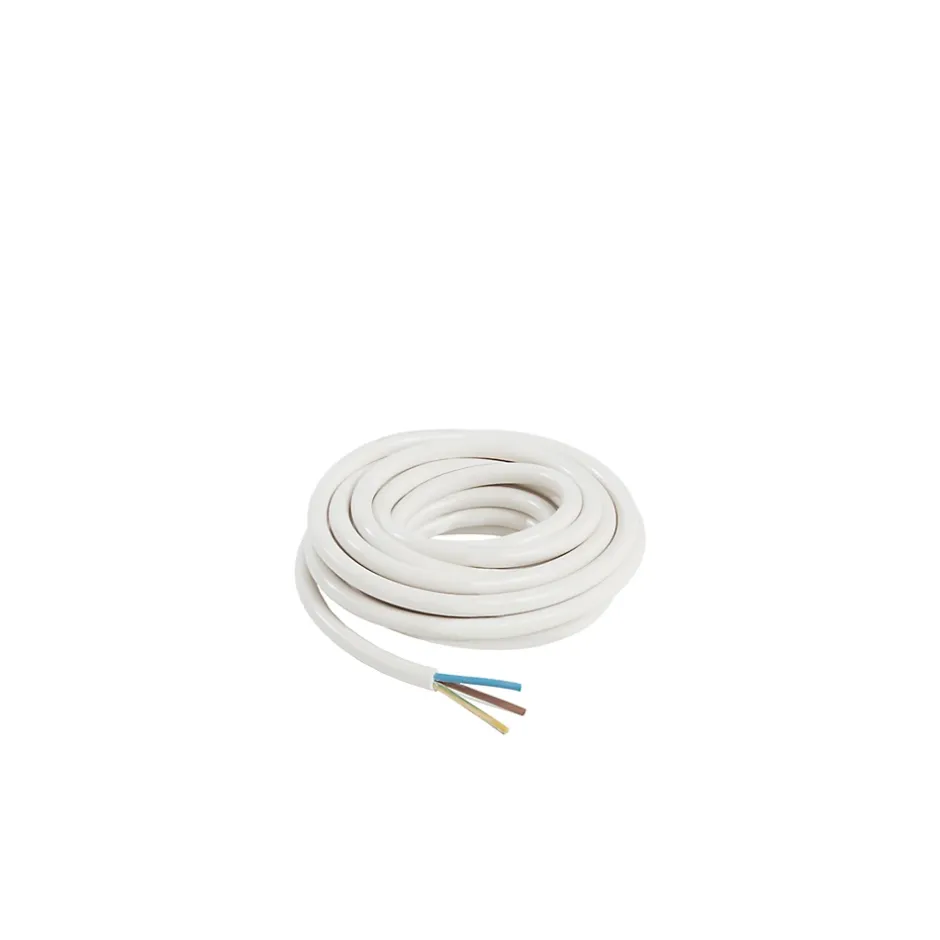 Câble 3X2,5 mm² H05VVF blanc couronne 5m^Nexans