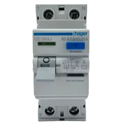 Cd263j Interrupteur Différentiel 63a Type A 30ma Bipolaire - Bornes Alignées-Hager Clearance