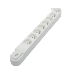 Bloc multiprise 8 prises 16A avec interrupteur, cable 3 m HO5VV-F 3x1,5 mm2 blanc^Chacon Discount