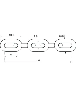 Chaine de signalisation 6mm x 2,5m, rouge/blanc -^Thirard Hot