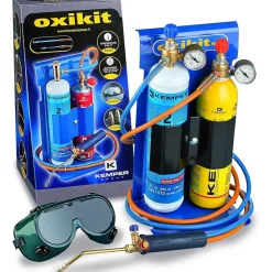 Chalumeau Bi-Gaz Oxygène Propane Pro 3300-C : Kit Complet Soudage & Brasage, Coupe Acier 5 mm, Détendeurs, Manomètres-Kemper New