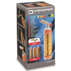 Chalumeau de soudure à gaz Flamme + 3 Cartouches de gaz 330gr^Kemper