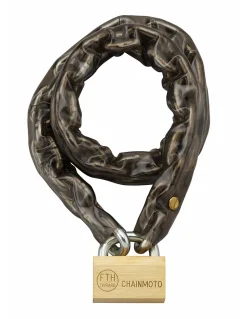 Chaîne acier cémenté zingué à clé Loops, moto, barrières, diamètre 8mm, 0.9m, gaine PVC, cadenas, 3 clés -^Thirard Hot