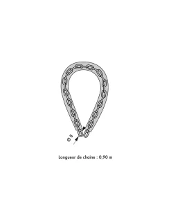 Chaîne acier cémenté zingué à clé Loops, moto, barrières, diamètre 8mm, 0.9m, gaine PVC, cadenas, 3 clés -^Thirard Hot
