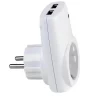 Chargeur Prise 16A + 2 USB 2.1A blanc-Horoz Electric Discount