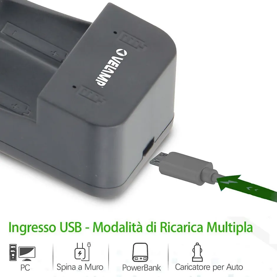 Chargeur rapide à 2 canaux pour batteries lithium-ion^Velamp Hot