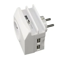 Chargeur universel 2 USB 1 prise 2 ports + Terre 16A^Enexo Sale