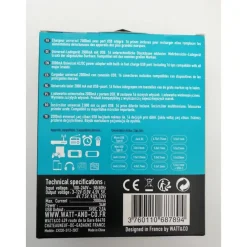 Chargeur universel Watt&Co 2000mA 16 connecteurs + USB-Watt & Co Online