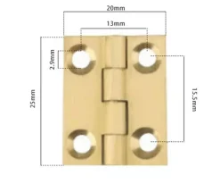 Charnière en cuivre , Mini charnière pliante, charnière pour tiroir, armoire, porte, or-Deko Outlet