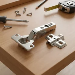 Charnière invisible clipsable acier nickelé pour porte à demi-recouvrement Ø35 mm 110°, lot de 2-Diall Clearance