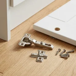 Charnière invisible key hole acier nickelé pour porte à demi-recouvrement Ø26 mm 92°, lot de 2^Diall Sale