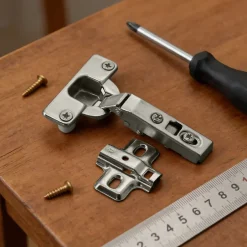 Charnière invisible tourillon acier nickelé pour porte Ø35 mm 110°, lot de 2^Diall Hot