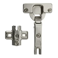 Charnière invisible tourillon acier nickelé pour porte Ø35 mm 110°, lot de 2^Diall Hot