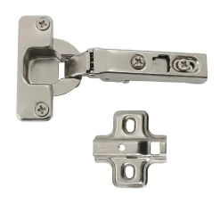 Charnière invisible tourillon acier nickelé pour porte à recouvrement Ø35 mm 110°, lot de 2-Diall Clearance
